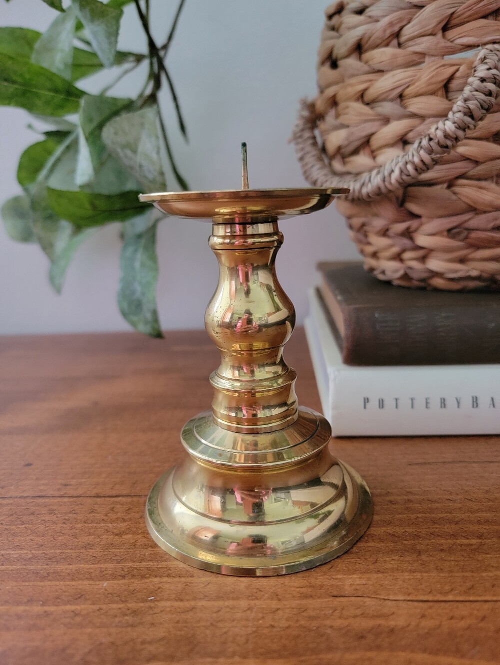 Vintage Brass Heavy Candlestick Taper Candle Holder Home Decor